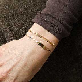 14K Gouden armband met naam | Figaro | 16-18 cm