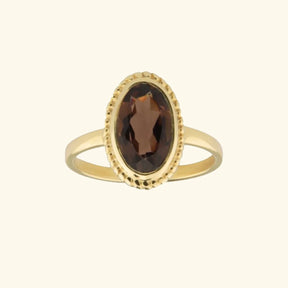 Vintage Luna Smoky Quartz | 14K