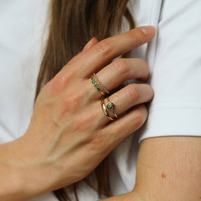 Ola Oval Green Tourmaline ring | 9K